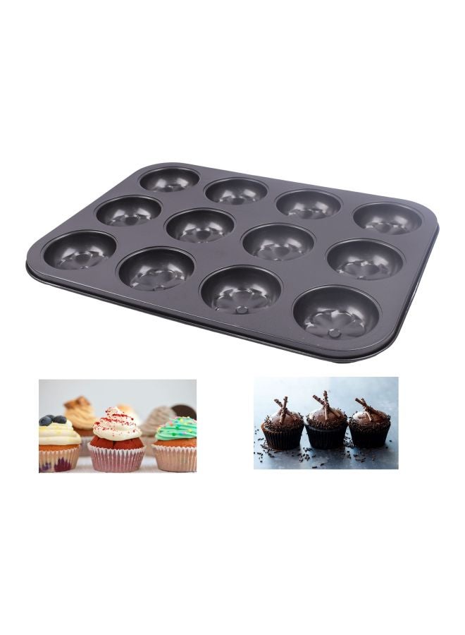 Non-Stick  Baking Cup Cake Mould Black 35x26.5x3cm - Image 2