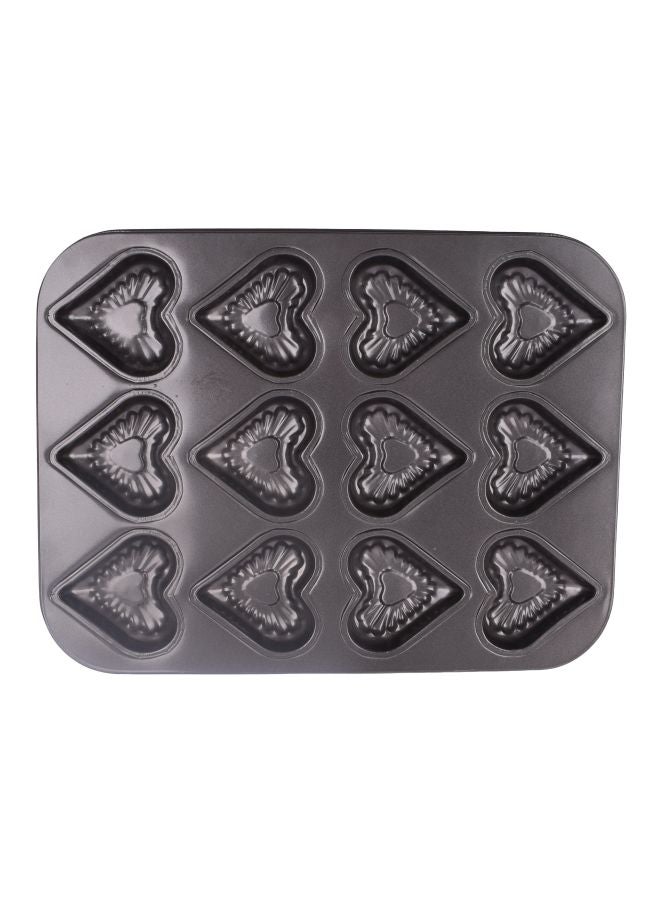 Non-Stick  Baking Cup Cake Mould Black 35x26.5x3cm - Image 3
