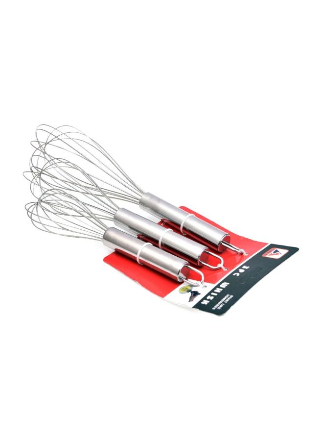 Safa 3-Piece Stainless Steel Whisk Silver 