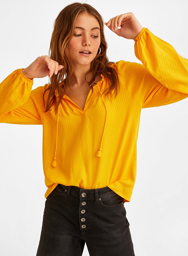 OXXO Gather Detail Top Mustard  - Image 2