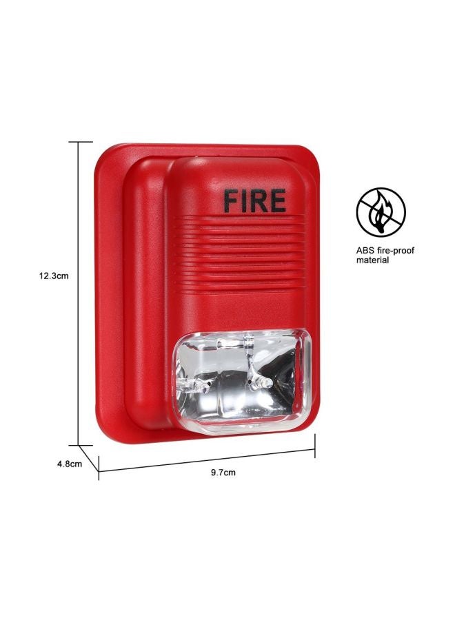 Generic - Fire Alarm Warning Strobe Security System Red/Silver 12.3x4.8x9.7cm - Image 1