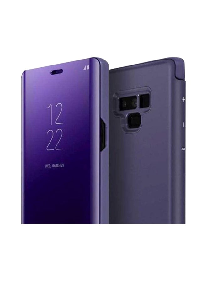 Clear View Standing Mirror Case Cover With Sensor And Flip Smart For Samsung Galaxy Note9 Puple