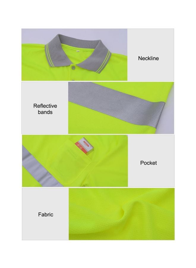 SFVest High Visibility Reflective Safety T-Shirt Green/Grey L  - Image 2