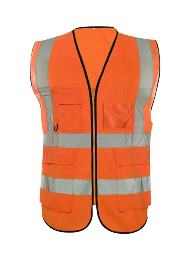 High Visibility Reflective Safety Vest Orange/Silver S - Image 1