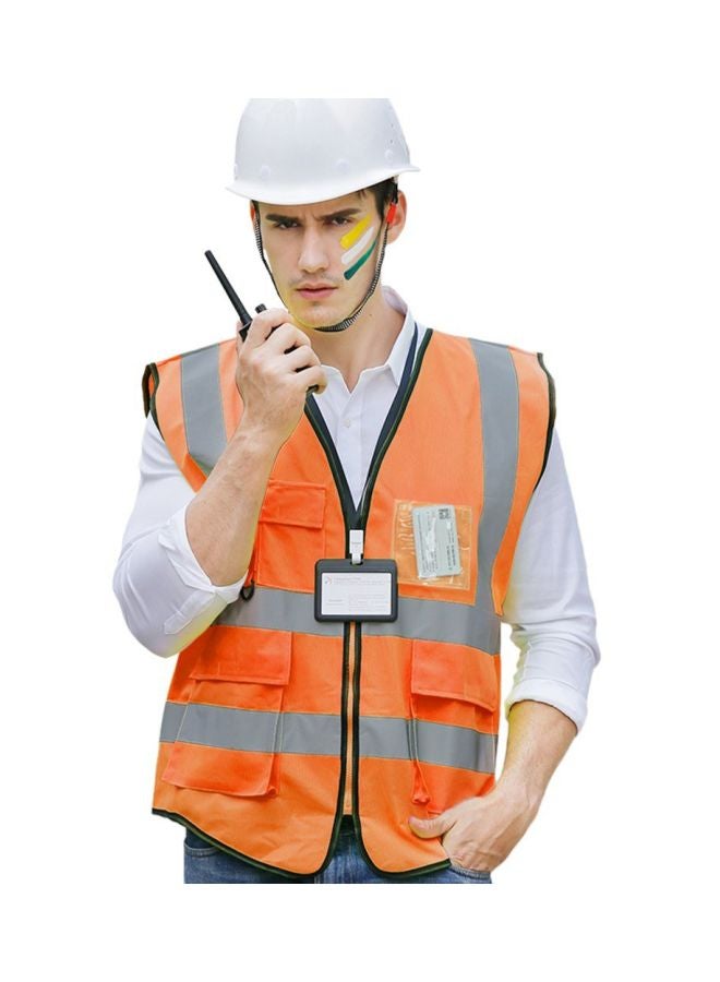High Visibility Reflective Safety Vest Orange/Silver S - Image 3