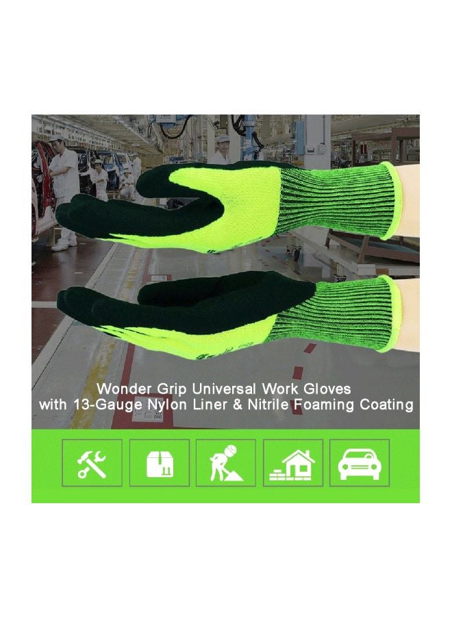 Wonder Grip Nylon Abrasion Proof Gloves Green/Black XL  - Image 2