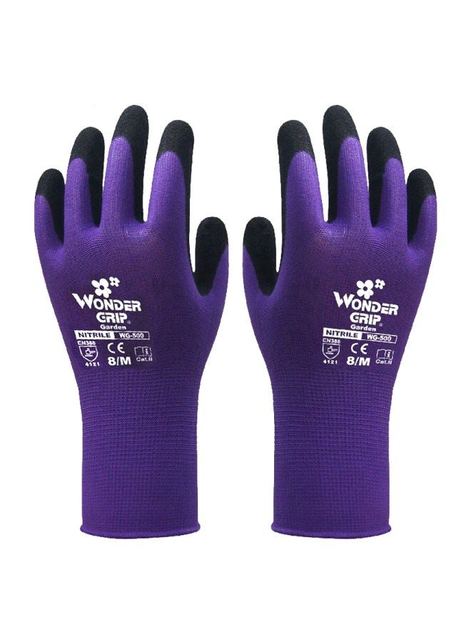 Pair Of Nylon Gardening Safety Gloves Purple/Black 28centimeter - v1585299103/N36236946A_1