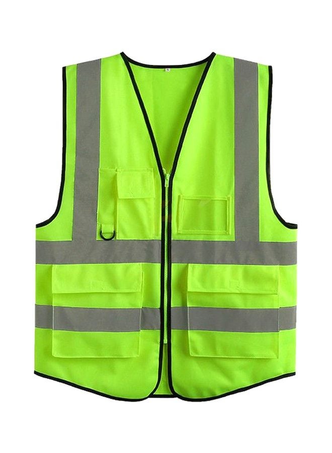 High Visibility Safety Vest With Reflective Strips Green/Grey/Black S  - Image 1