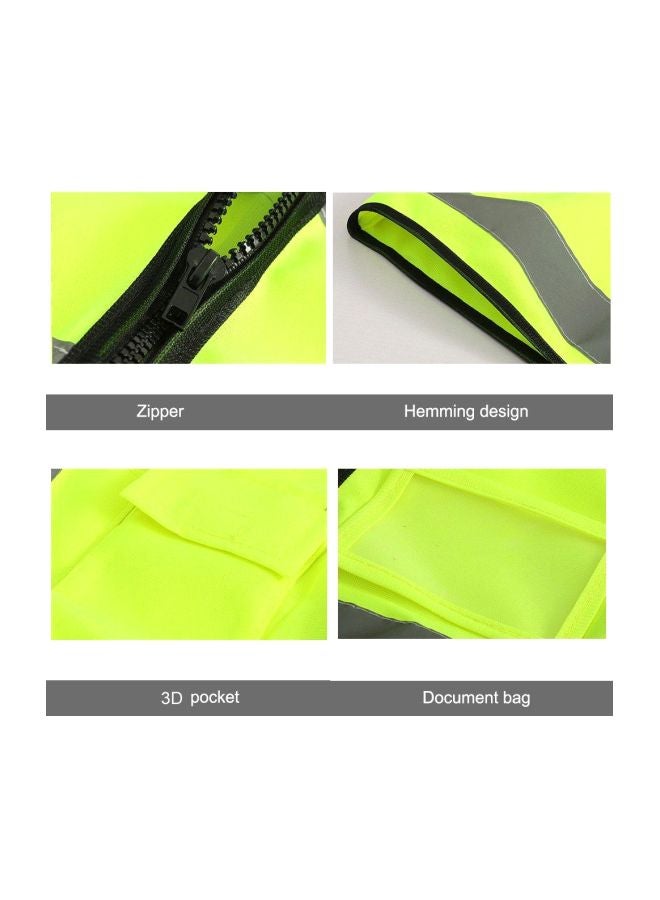High Visibility Safety Vest With Reflective Strips Green/Grey/Black S  - Image 3