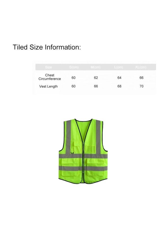 High Visibility Safety Vest With Reflective Strips Green/Grey/Black S  - Image 4