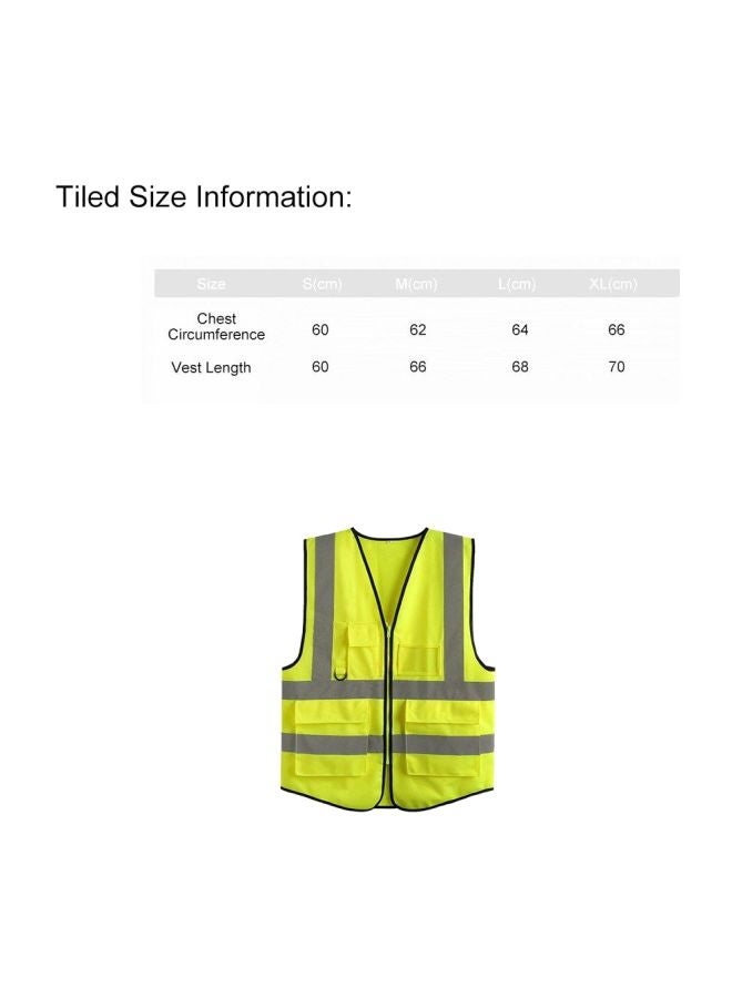 High Visibility Safety Vest With Reflective Strips Green/Grey/Black S  - Image 2
