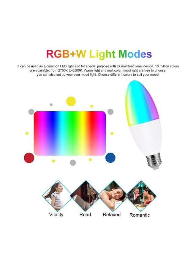 مصباح LED ذكي يعمل بتقنية الواي فاي وردي/أزرق/أصفر 12.5سم - Image 3