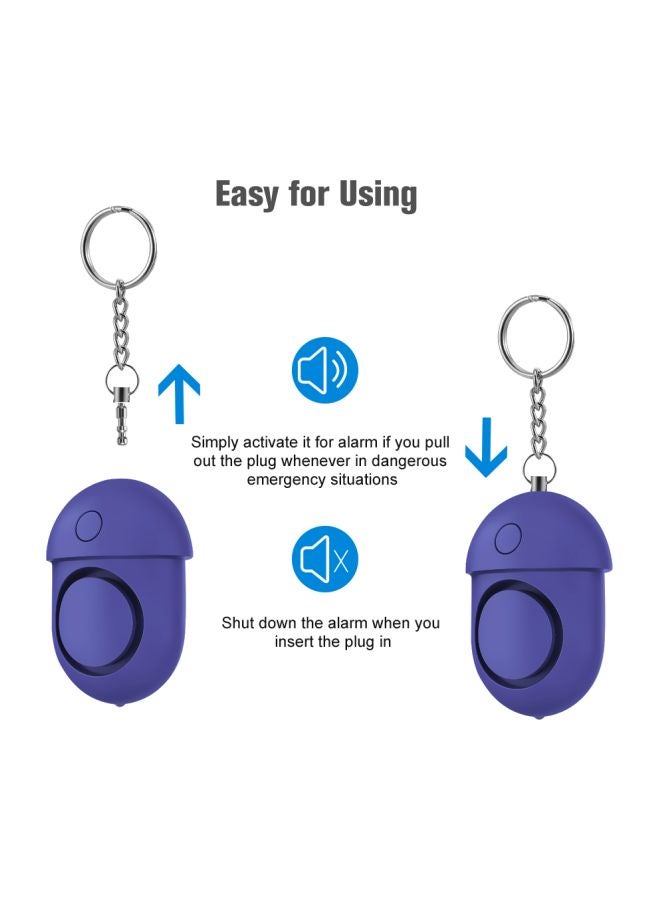 Emergency Security Alarm Keychain With LED Flashlight Blue - Image 2