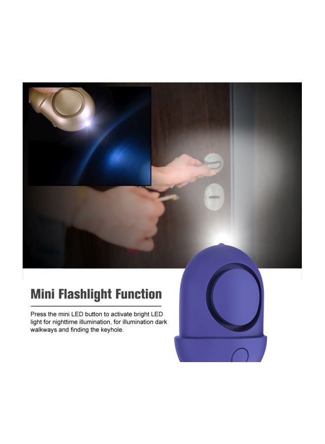 Emergency Security Alarm Keychain With LED Flashlight Blue - Image 3