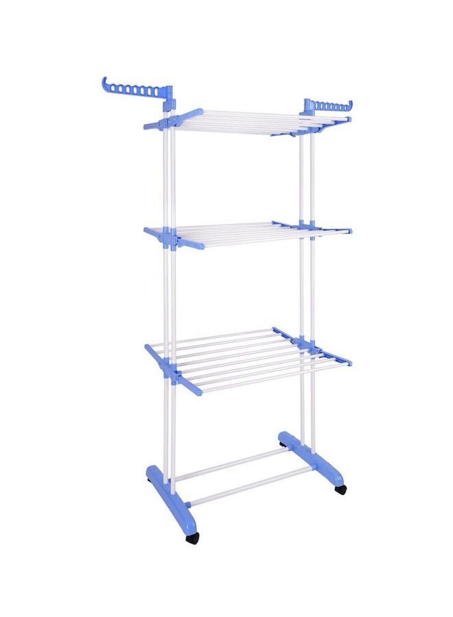 4-Layered Cloth Rack Hanger White/Blue 640x1700mm  - Image 1