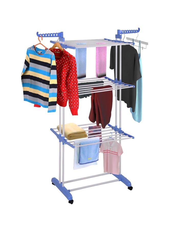 4-Layered Cloth Rack Hanger White/Blue 640x1700mm  - Image 2