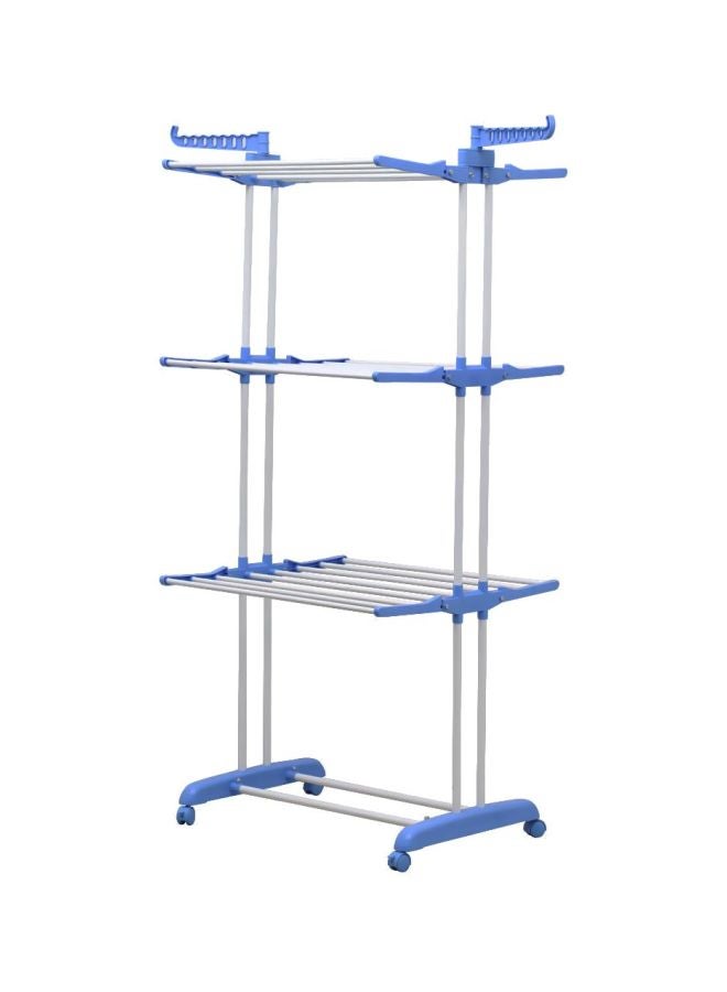 4-Layered Cloth Rack Hanger White/Blue 640x1700mm  - Image 3