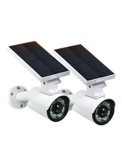 OWSOO Pack Of 2 LED Solar Security Light White/Black 28cm  - Image 1