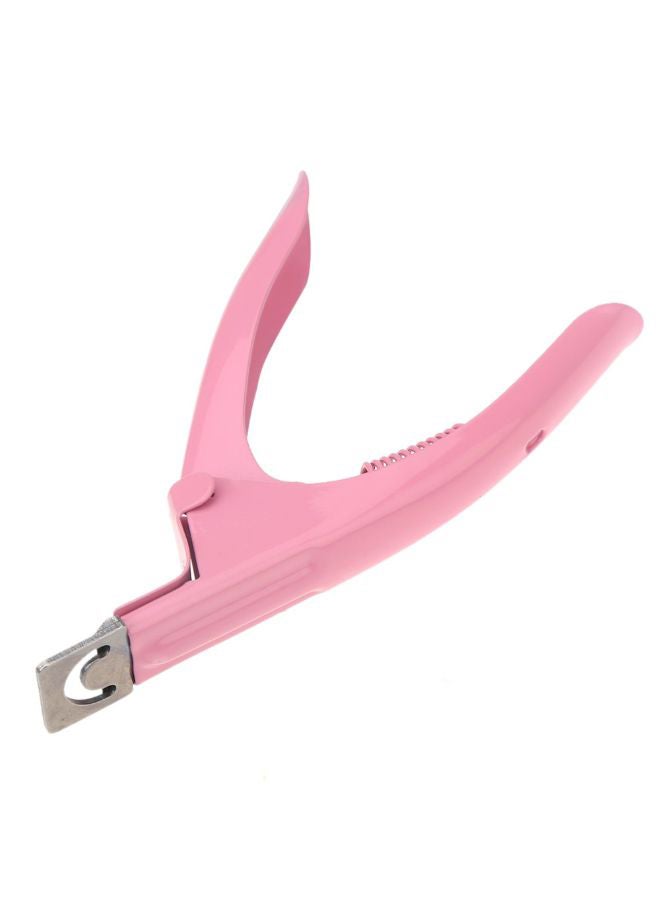 Professional False Tip Nail Art Clipper Pink/Silver - Image 2