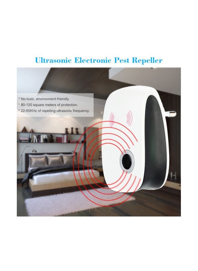 مبيد حشرات إلكتروني يعمل بالموجات فوق الصوتية، مجموعة مكونة من قطعتين أبيض/ أسود 10Ø³Ù†ØªÙŠÙ…ØªØ± - Image 2