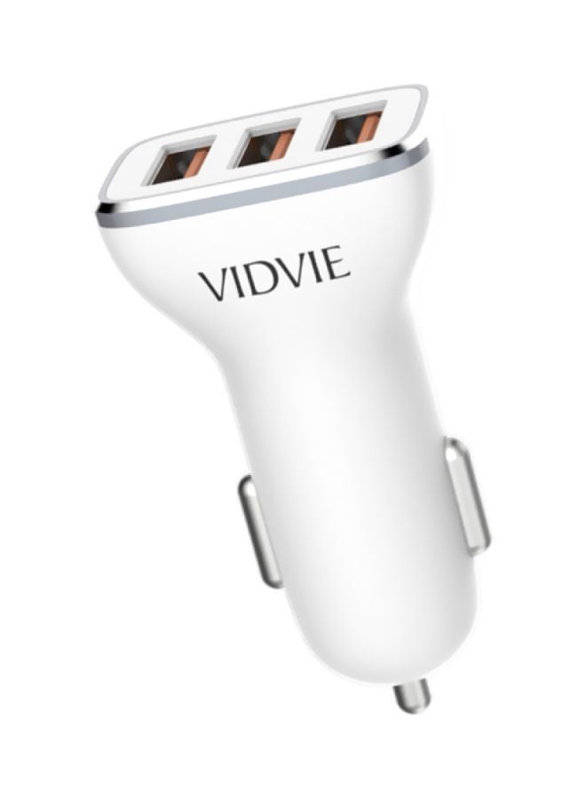 فيدفي شاحن سيارة للهواتف بثلاثة منافذ أبيض - Image 2