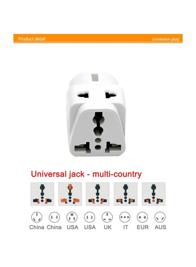 Universal EU Plug Travel Adapter White