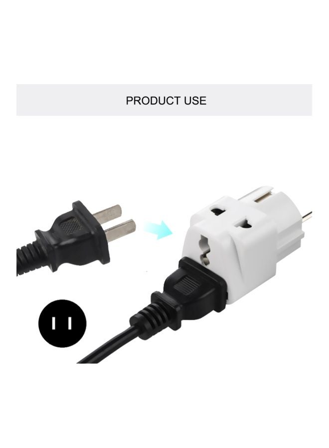 Universal EU Plug Travel Adapter White