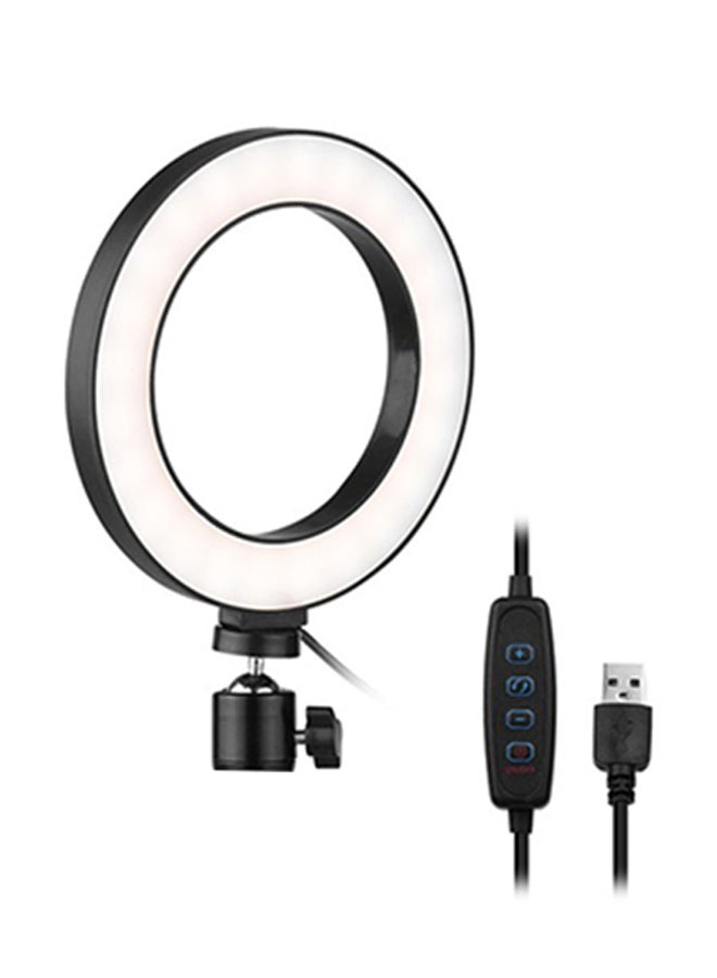 مصباح حلقي LED للتصوير مزود بإكسسوارات أبيض - Image 1