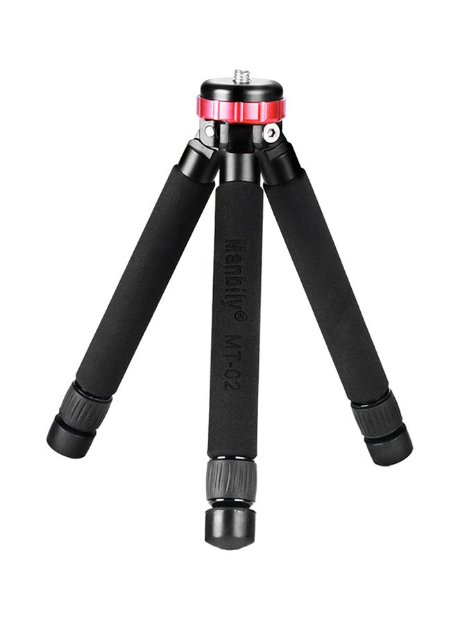 Manbily MT-02 Portable 2-Section Extendable Mini Tabletop Tripod Black/Red  - Image 1