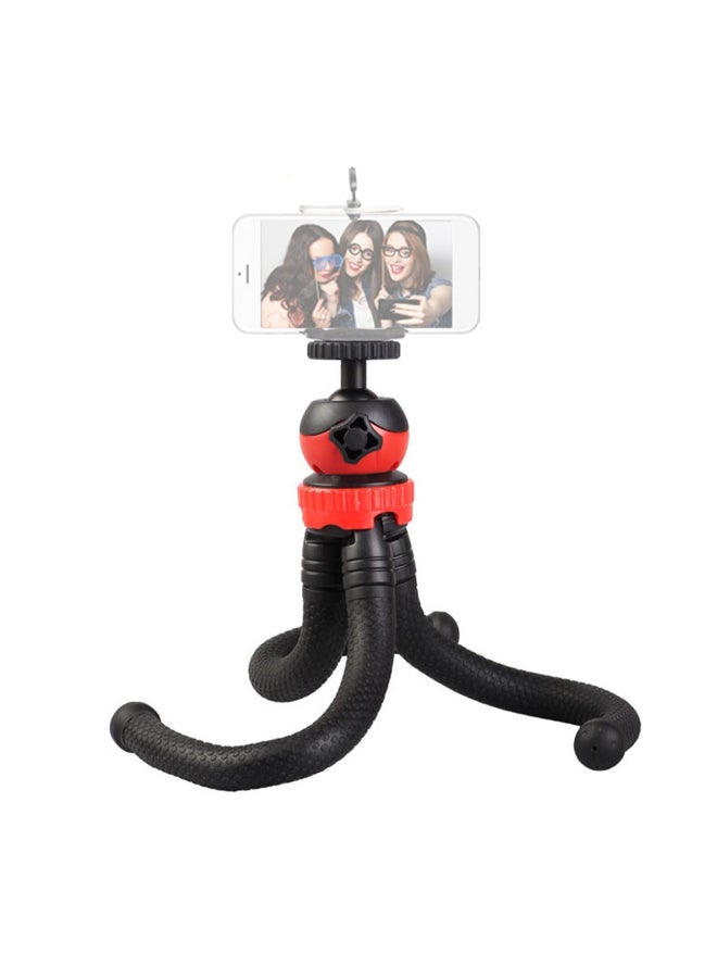Generic Mini Flexible Tripod Octopus Spider Stand Holder With 360 Degree Ball Head Black/Red  - Image 2