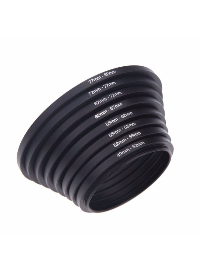 8-Piece Filter Step Up Ring Adapter Black/Clear  - Image 2
