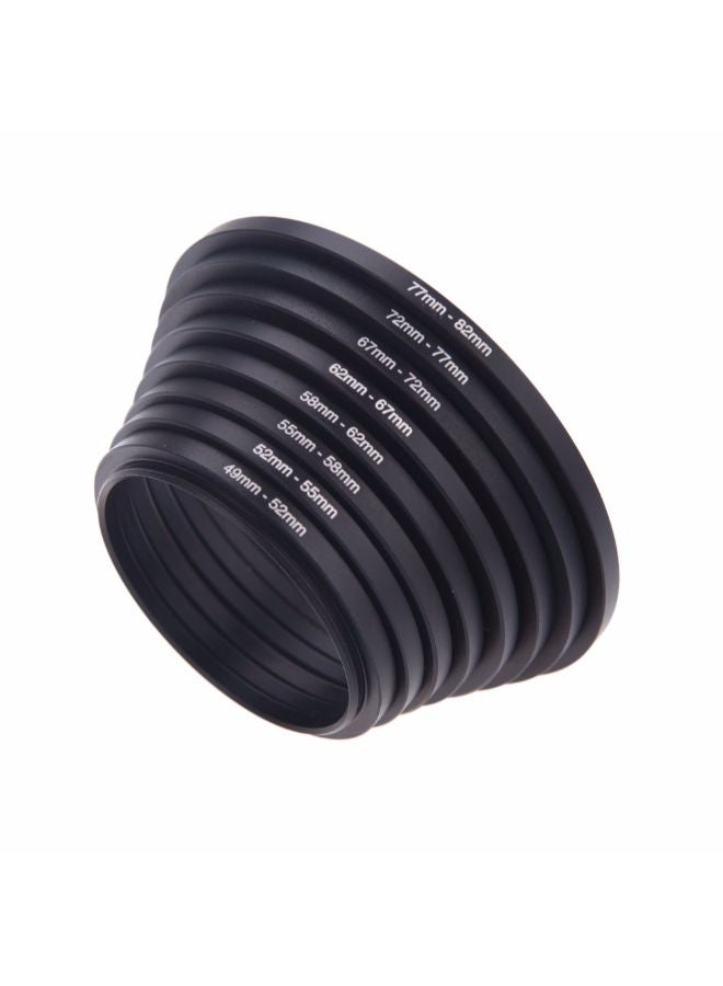8-Piece Filter Step Up Ring Adapter Black/Clear  - Image 3