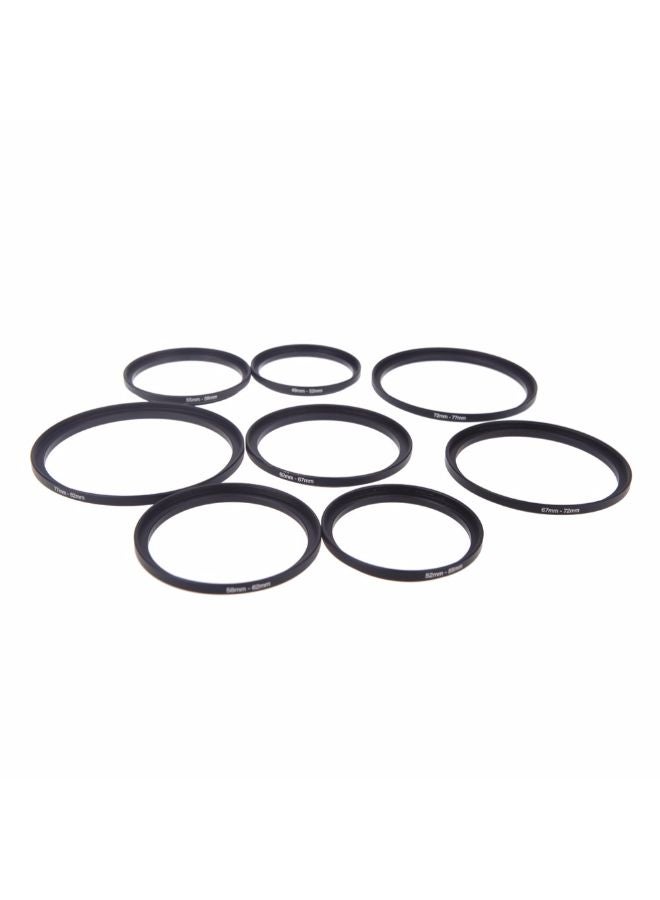 8-Piece Filter Step Up Ring Adapter Black/Clear  - Image 4