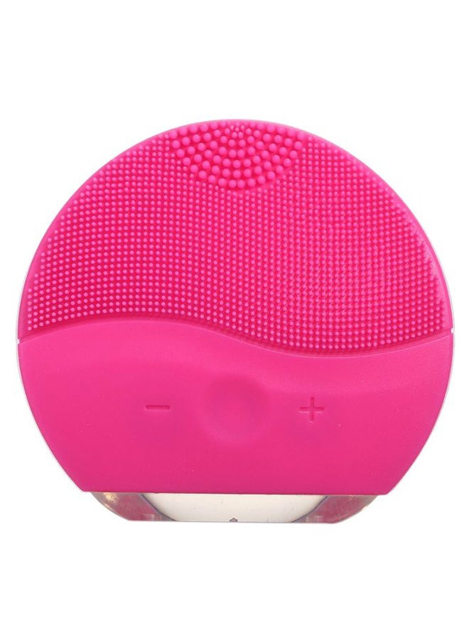 Rechargeable Electric Facial Cleanser Brush Rose Red - Image 1