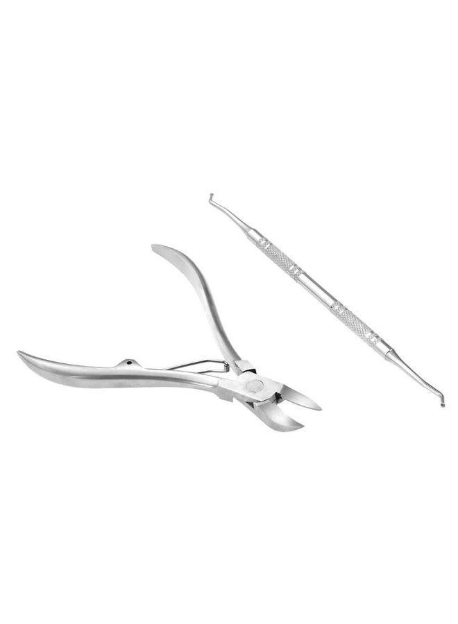 Generic Nail Cuticle Nipper With Pusher Silver  - Image 1
