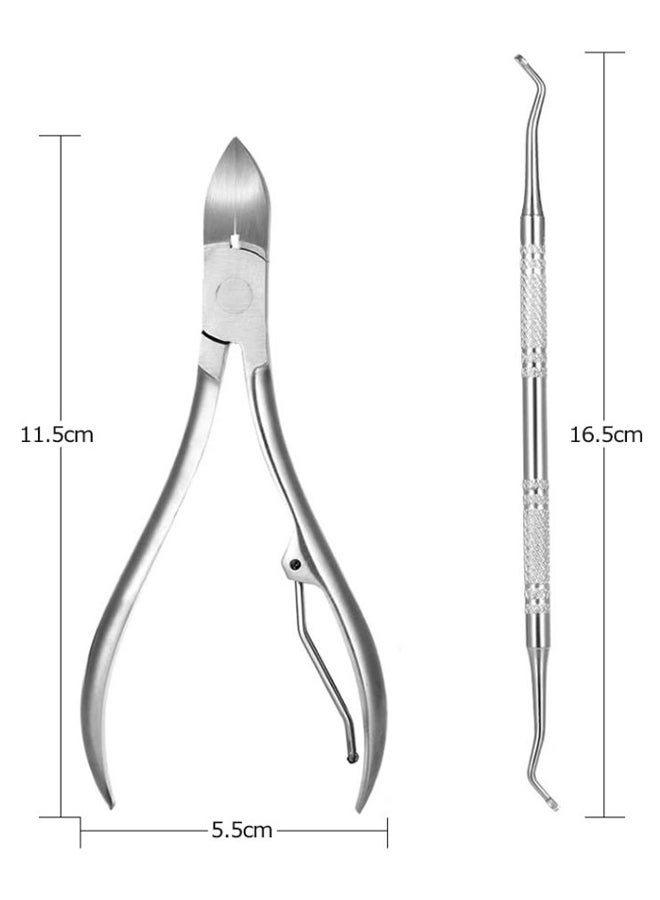 Generic Nail Cuticle Nipper With Pusher Silver  - Image 3
