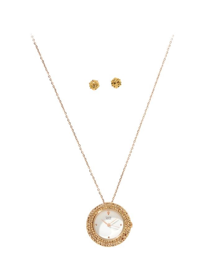 Burgi 2 Piece Watch Necklace And Earrings Set  - Image 1