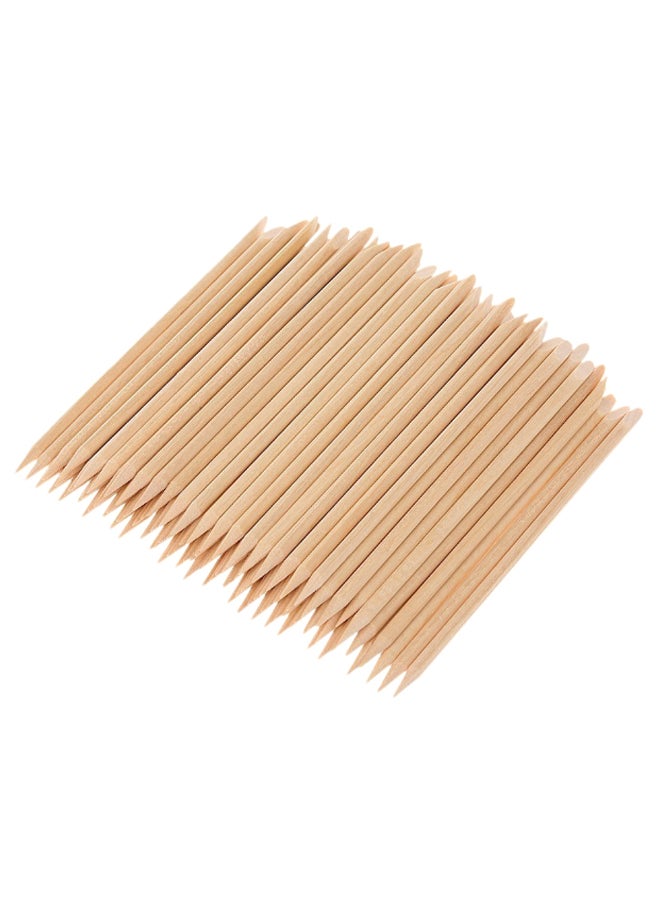 Generic 100-Piece Dual End Cuticle Remover Pusher Stick Set Brown  - Image 1