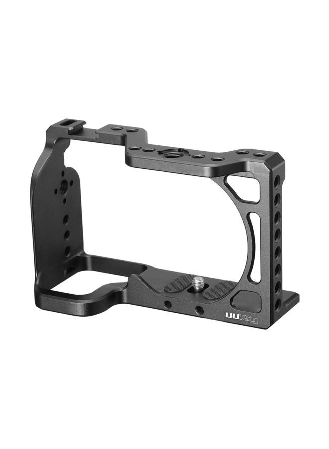 Aluminum Alloy Camera Cage With Cold Shoe For Sony A6600 Black  - Image 1