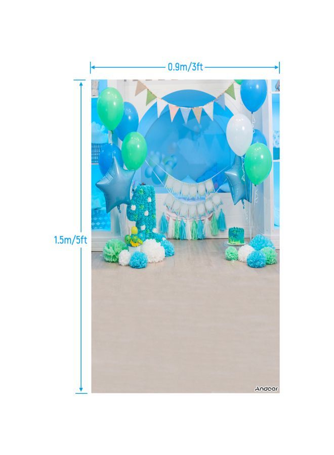 دعامةٌ خلفية للتصوير الفوتوغرافي لحفلاتِ أعياد الميلادِ . أزرق/أخضر/أبيض - Image 3