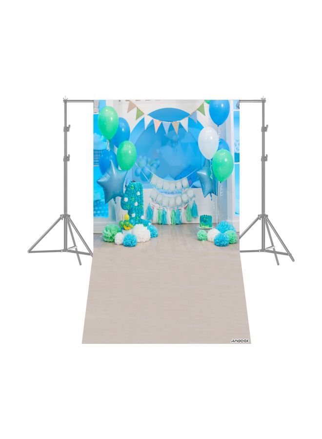 دعامةٌ خلفية للتصوير الفوتوغرافي لحفلاتِ أعياد الميلادِ . أزرق/أخضر/أبيض - Image 1