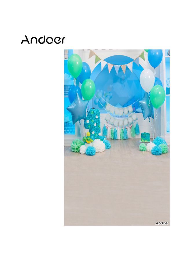 دعامةٌ خلفية للتصوير الفوتوغرافي لحفلاتِ أعياد الميلادِ . أزرق/أخضر/أبيض - Image 2