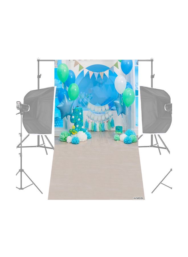 دعامةٌ خلفية للتصوير الفوتوغرافي لحفلاتِ أعياد الميلادِ . أزرق/أخضر/أبيض - Image 4