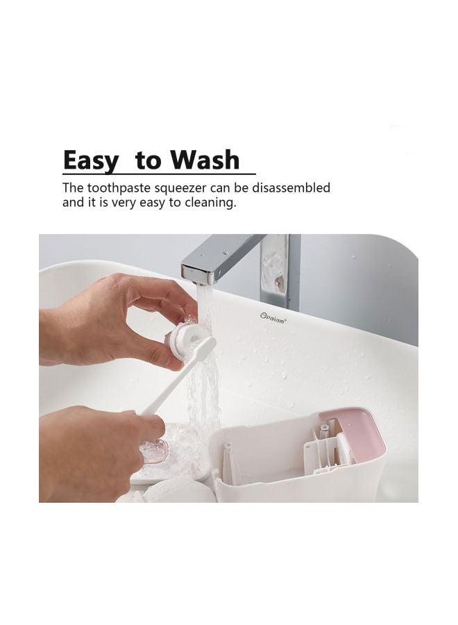 Generic Wall Mounted Automatic Toothpaste Dispenser With Toothbrush Holder White 19x10.7x11.8centimeter  - Image 3