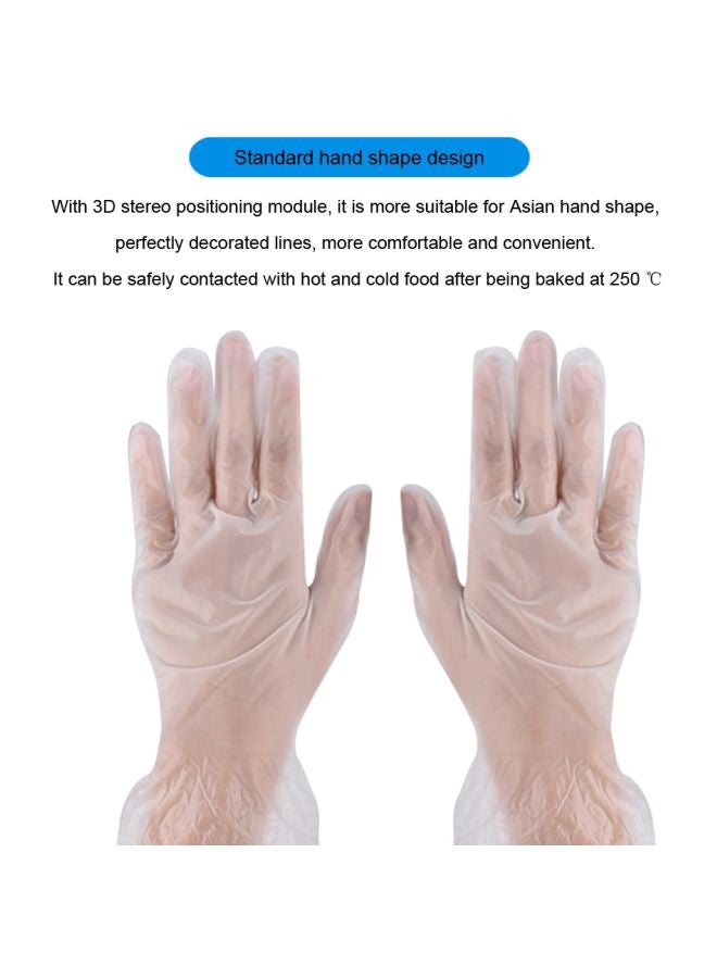 Pair Of Disposable PVC Gloves Clear 22x7x9cm - Image 2