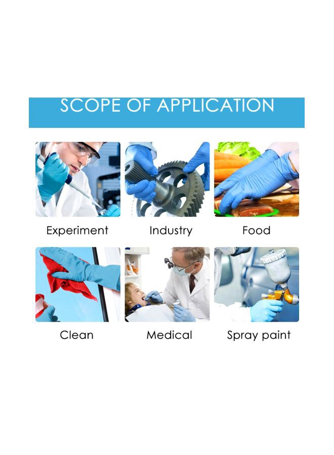 Pack Of 100 Convenient Laboratory Inspection Gloves Blue 22X10X10cm - Image 5