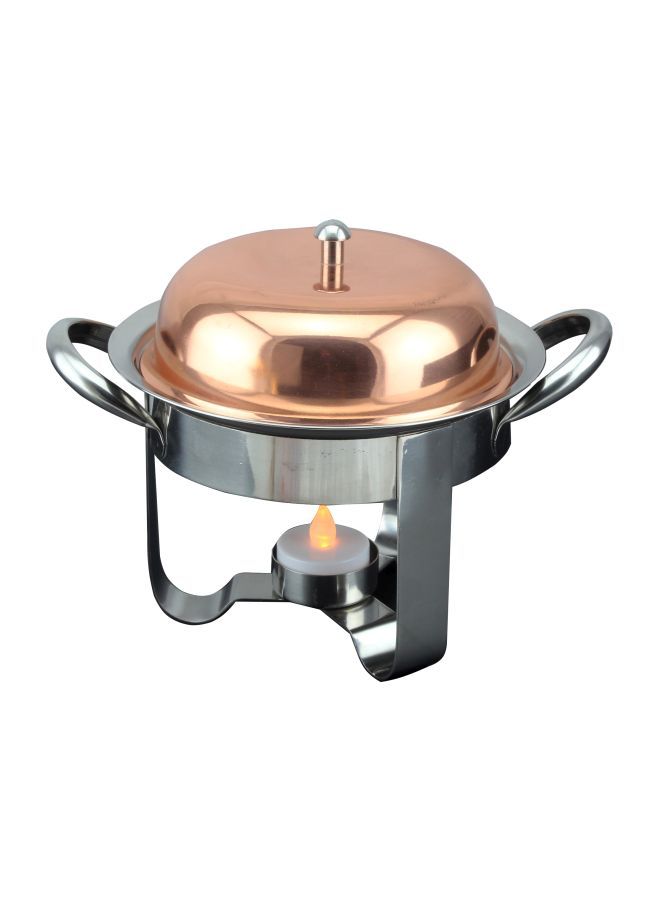 فينوس طبق تسخين صغير ومستدير فضي / نحاسي 6بوصة - Image 1