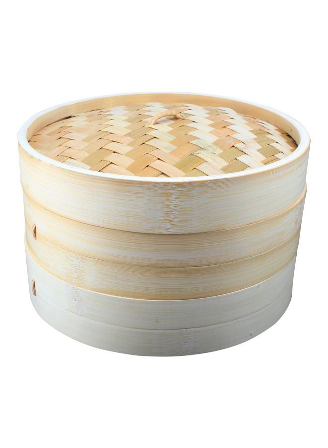 Home - Dual-Layer Bamboo Steamer Beige/White 25inch - Image 1