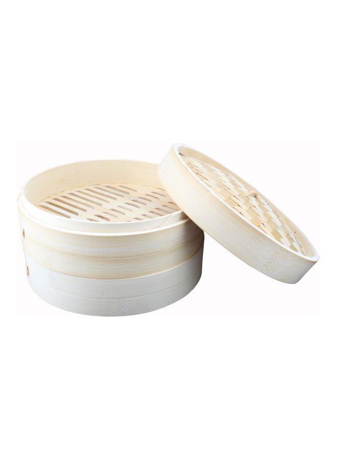 Home - Dual-Layer Bamboo Steamer Beige/White 25inch - Image 1