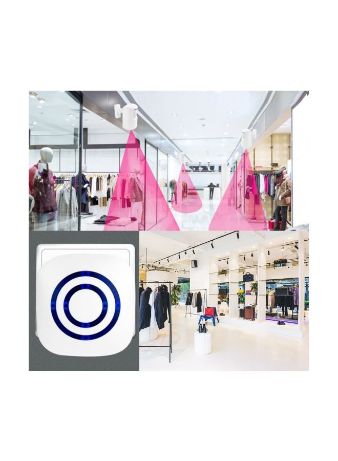 2-Piece PIR Sensor Infrared Induction Alarm Digital Doorbell White/Blue 10cm - Image 2